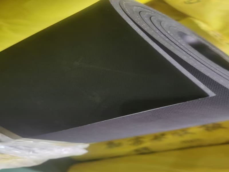 An installation showing rubber tiles and sheet rubber in different functional areas